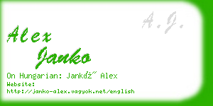 alex janko business card